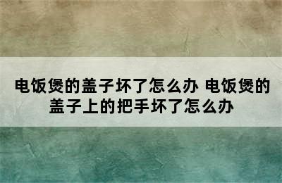 电饭煲的盖子坏了怎么办 电饭煲的盖子上的把手坏了怎么办